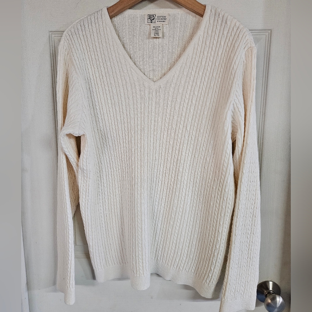 Parkhurst Cotton Country White Sweater